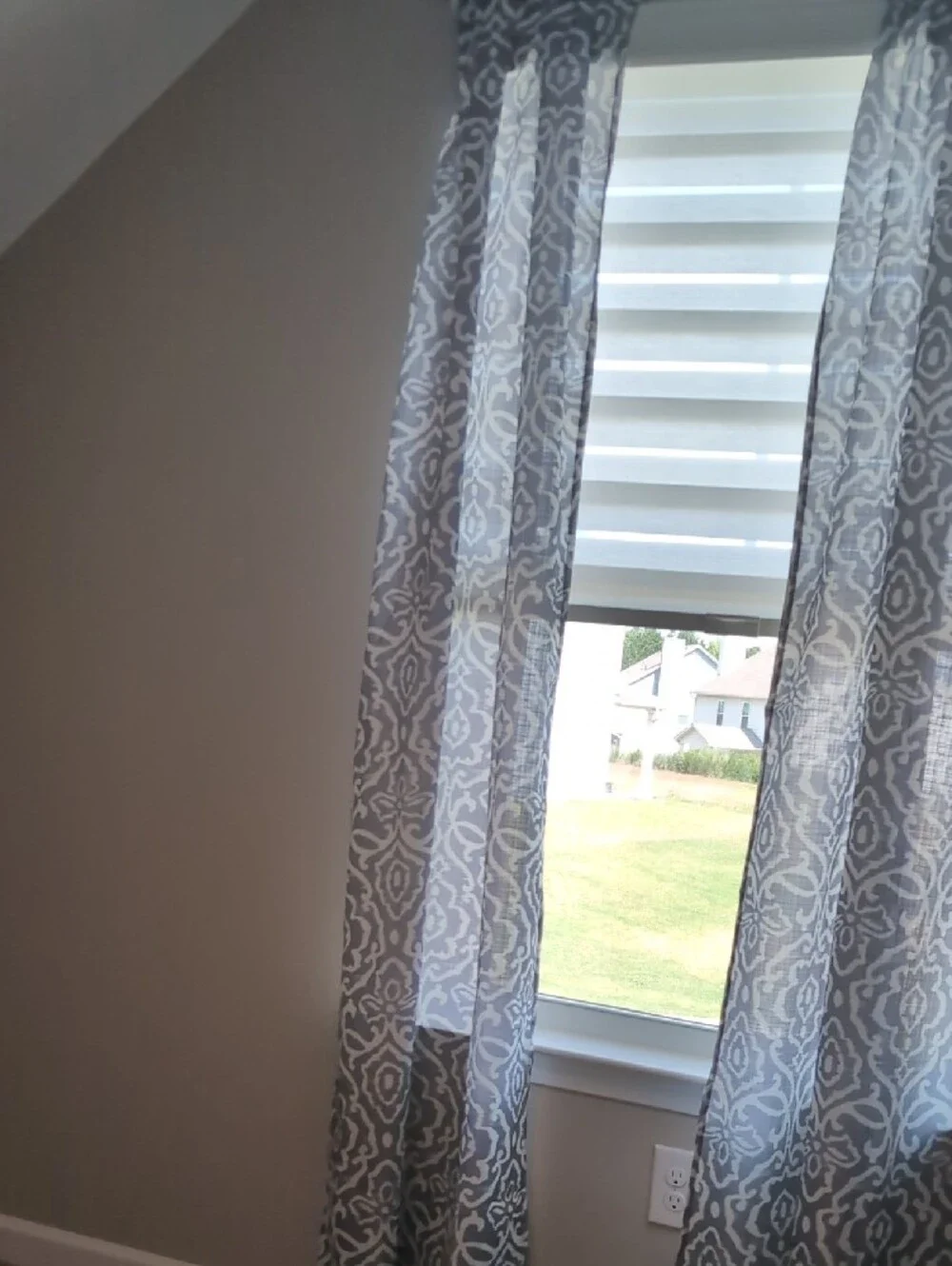 Mainstays Gray Sheer Patterned Window Panels